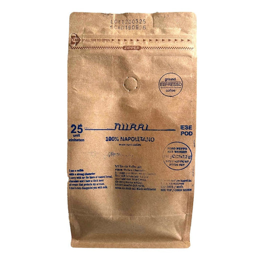 NURRI CAFFÈ 100% NAPOLETANO 25 Stück CIALDE ESE Pads lose im Beutel - 50/50 - Kaffeestudio Shop